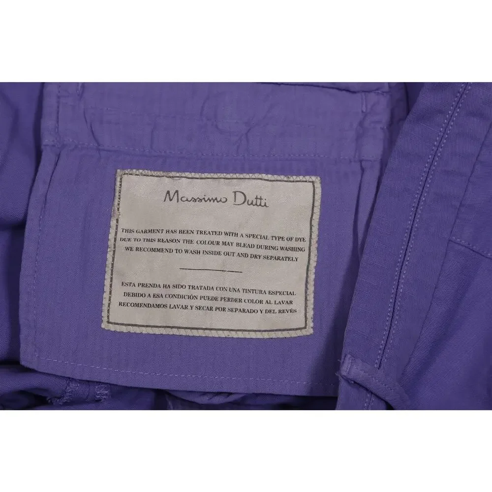Massimo Dutti Light Purple Cotton Linen Casual Fit Chino Pants 38x34 NWT